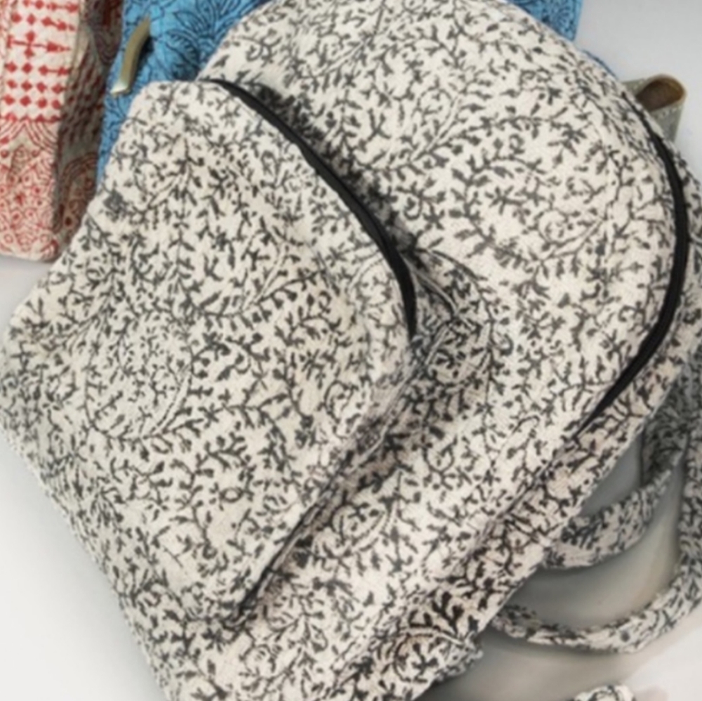 leaf print backpack